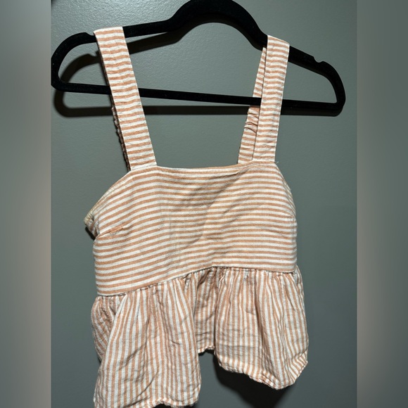 Striped Beige Sleeveless Top - Picture 2 of 2